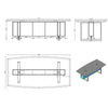 INIGO Boardroom Meeting Table 2.4M - Hazelnut & Black