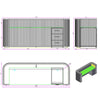 HALO Reception Desk 240cm - Black