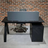 DOLAN Reversible Single Seater Workstation 1.4 - 1.6m - Black Concrete