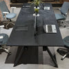 DOLAN 4 Seater Workstation 2.8m - Black Concrete