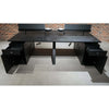 DOLAN 4 Seater Workstation 2.4m - 2.8m - Black Concrete
