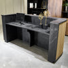 HALO Reception Desk 180cm - Oak / Black on Black