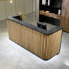 HALO Reception Desk 180cm - Oak / Black on Black