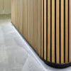 HALO Reception Desk 180cm - Oak / Black on Black