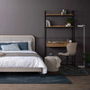 AURA Ottoman 37.5cm - Beige & Walnut