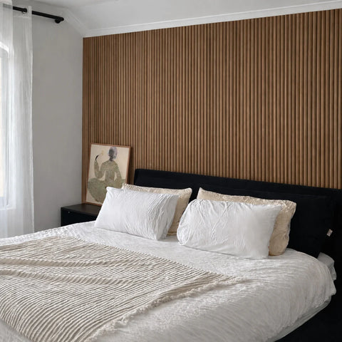 WOODFLEX Flexible Wooden Slat Wall Panel - Walnut Veneer - 2700mm - Half Round 27mm - innovatec.com.au