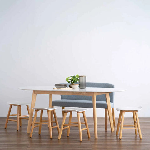 WERNER Extendable Dining Table 150-195cm  - Natural & White