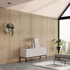 WOODFLEX Flexible Acoustic Wood Slat Wall Panel, Oak Veneer on Grey - 2700mm x 560mm
