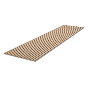 WOODFLEX Flexible Acoustic Wood Slat Wall Panel, Oak Veneer on Grey - 2700mm x 560mm