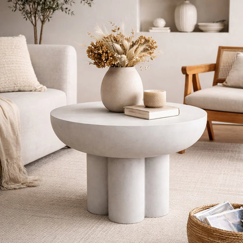 ROCCO Indoor & Outdoor Coffee Table 60.5cm - White Concrete - innovatec.com.au