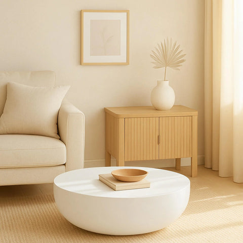 ROCCO Indoor & Outdoor Coffee Table 100cm - White Concrete