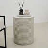 ROCCO Indoor & Outdoor Side Table Stool 35cm - White Concrete