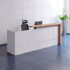 ZIVA Reception Desk 2.4M with Left Panel - White