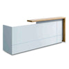ZIVA Reception Desk 2.4M with Left Panel - Oak & White