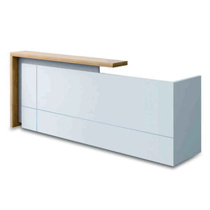 ZIVA Reception Desk 1.8M with Right Panel - Oak & White