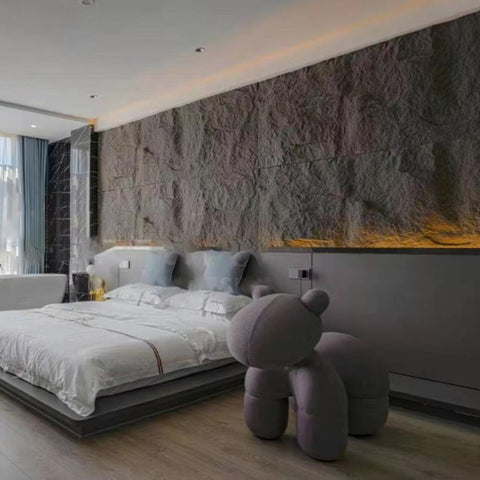 WOODFLEX FLEXIBLE PU STONE PANEL - STONE SKIN Black - 1200 x 600mm - innovatec.com.au