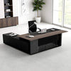 MADEIRA Executive Desk 220cm Right Return - Hazelnut & Grey