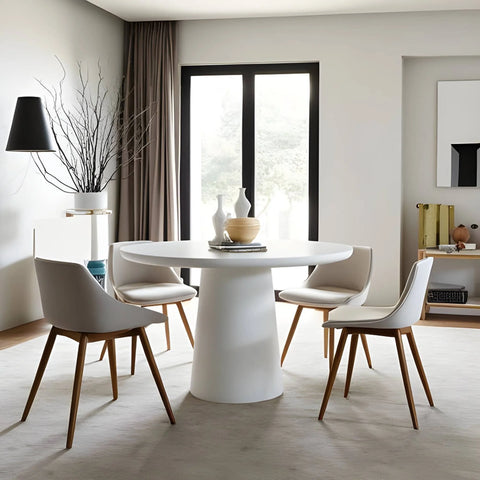 ROCCO Indoor & Outdoor Dining Table 100cm - White Concrete
