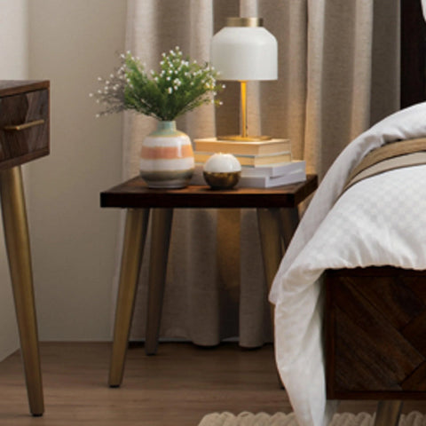 SIVAN Side Table 50x50cm Acacia Solid Wood - Brown