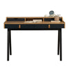 CASTOR Study Desk 110cm - Natural, Navy Blue & Black