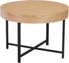 Woolcott Round Coffee Table with Storage - Oak & Black