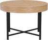 Woolcott Round Coffee Table with Storage - Oak & Black