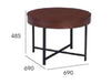 Woolcott Round Coffee Table with Storage - Oak & Black