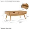 LAMAR Coffee Table with 2 Drawers 106cm - Walnut