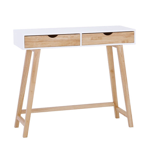 ARSENIO Console Table 90cm - Natural & White