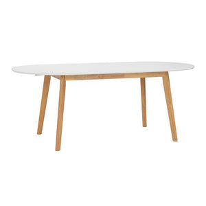 WERNER Extendable Dining Table 150cm-195cm - Natural & White