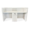 KENTO Reception Desk 180cm - White & Oak Timber Slat Acoustic