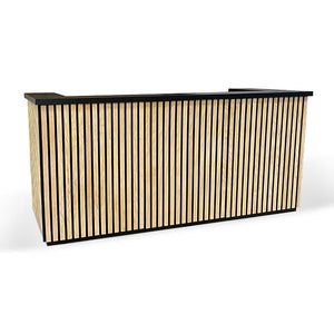 KENTO Reception Desk 240cm - Black & Oak