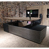 PHOENIX Sit Stand Electric Lift Executive Desk with Right Return 2.8m - Warm Oak & Black