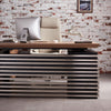 PHOENIX Executive Desk with Right Return 2.2M - Warm Oak & Black