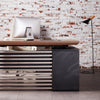 PHOENIX Executive Desk with Left Return 2.2M - Warm Oak & Black