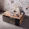 PHOENIX Executive Desk with Left Return 2.2M - Warm Oak & Black