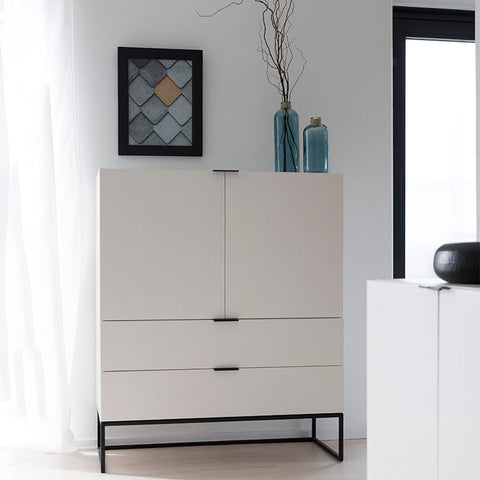 SVANA Tall Sideboard 100cm - White - innovatec.com.au