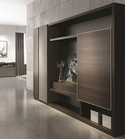 Carter Display Cabinet 2.4M - Coffee & Grey - innovatec.com.au