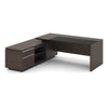 Carter Executive Office Desk with Left Return 2.2M - Coffee & Charcoal