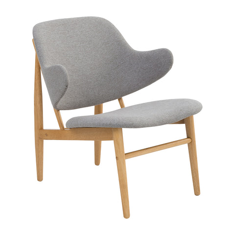 VERONIC Lounge Chair - Natural & Light Grey