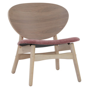 POLARA Lounge Chair - Oak & Salmon