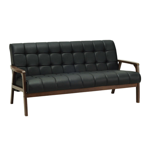 TUCSON 3 Seater Sofa Walnut & Black PU Leather