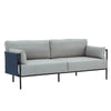 TREDIA 3 Seater Sofa - Silver & Midnight Blue