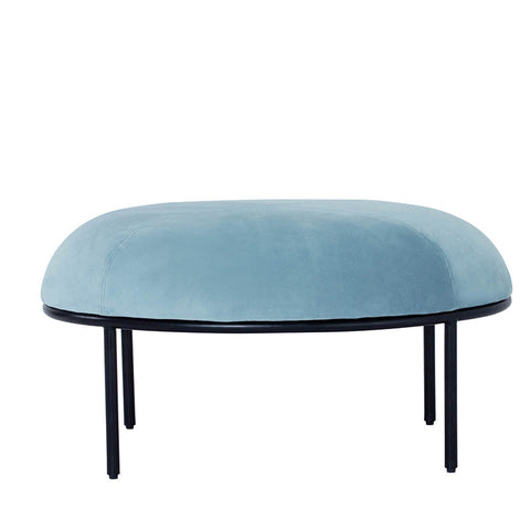 VAMOS Oval Footstool/ Ottoman 80cm - Jade & Black - innovatec.com.au