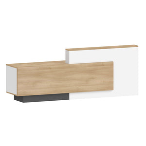 HELMER Reception Desk 2.4M Left Panel - Oak & white