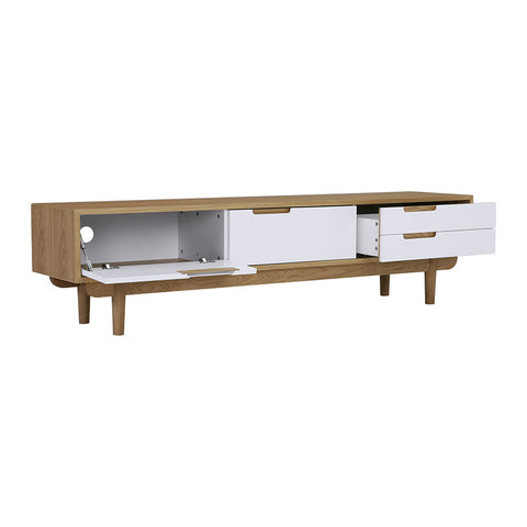 NAKULA Entertainment TV Unit 185.5cm - Natural & White - innovatec.com.au