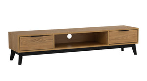 MALTON Entertainment TV Unit 180cm - Natural & Black