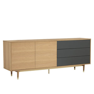 HOUSTON 200cm Sideboard - Natural & Grey