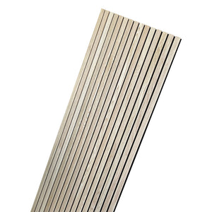 WOODFLEX Flexible Acoustic Wood Slat Panel - 3 Sided Full Wrap Oak Veneer on Black - 2700mm x 600mm