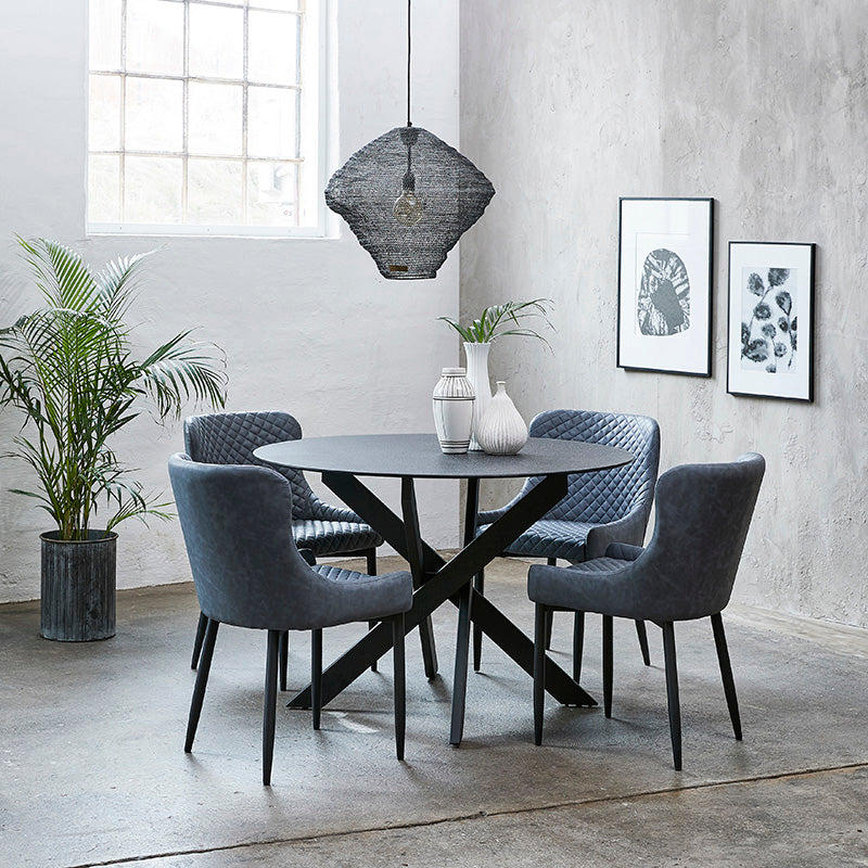 ROSARIO Round Dining Table 120cm - Stone Grey   Melbourne,  Sydney, Brisbane, Adelaide & Perth